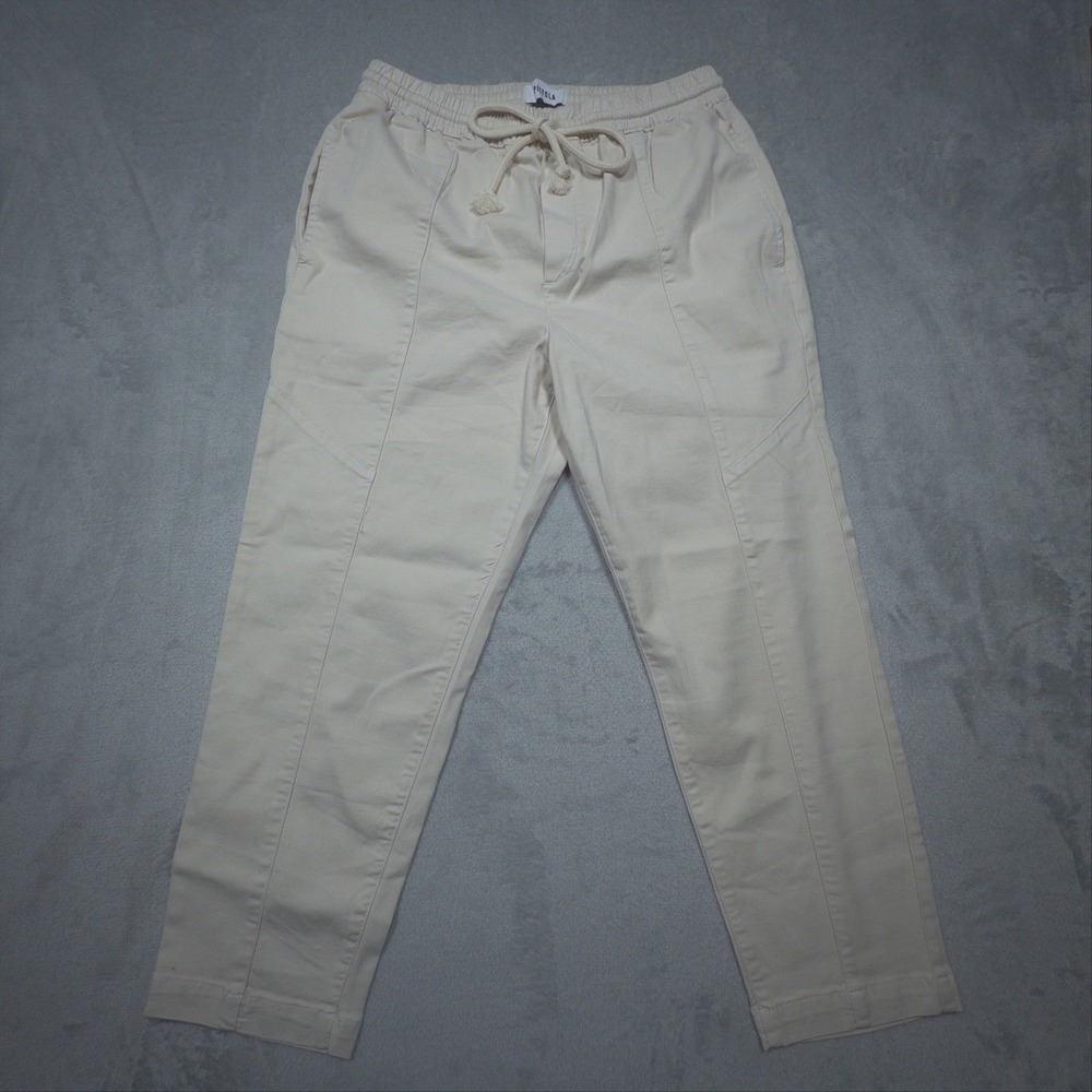 Pistola Cream‎ Cotton Blend Drawstring Elastic Waist Jogger Tapered Pants Size M